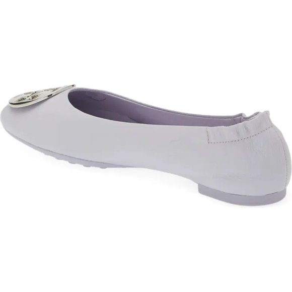 Tory Burch Claire Ballet Flats Leather Logo Spring Lavender Lilac 9 - Picture 15 of 16